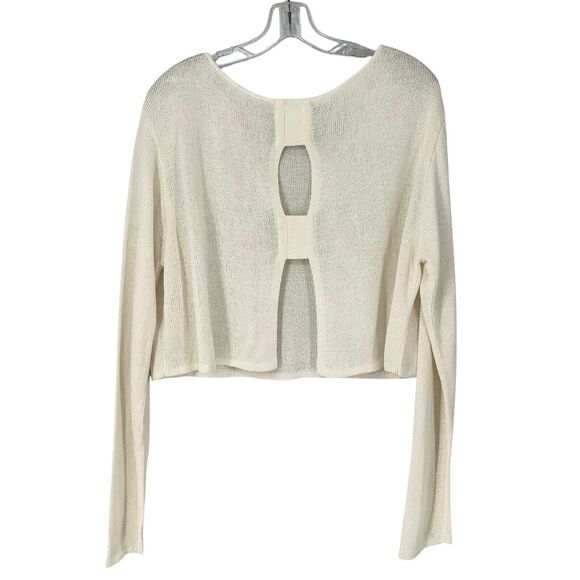 Sarah Pacino Translucent Open Back Sweater Cropped Boxy Designer Made In Italy - Picture 11 of 13